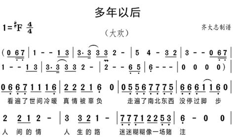 许多年以后简谱(许多年以后简谱歌谱)缩略图